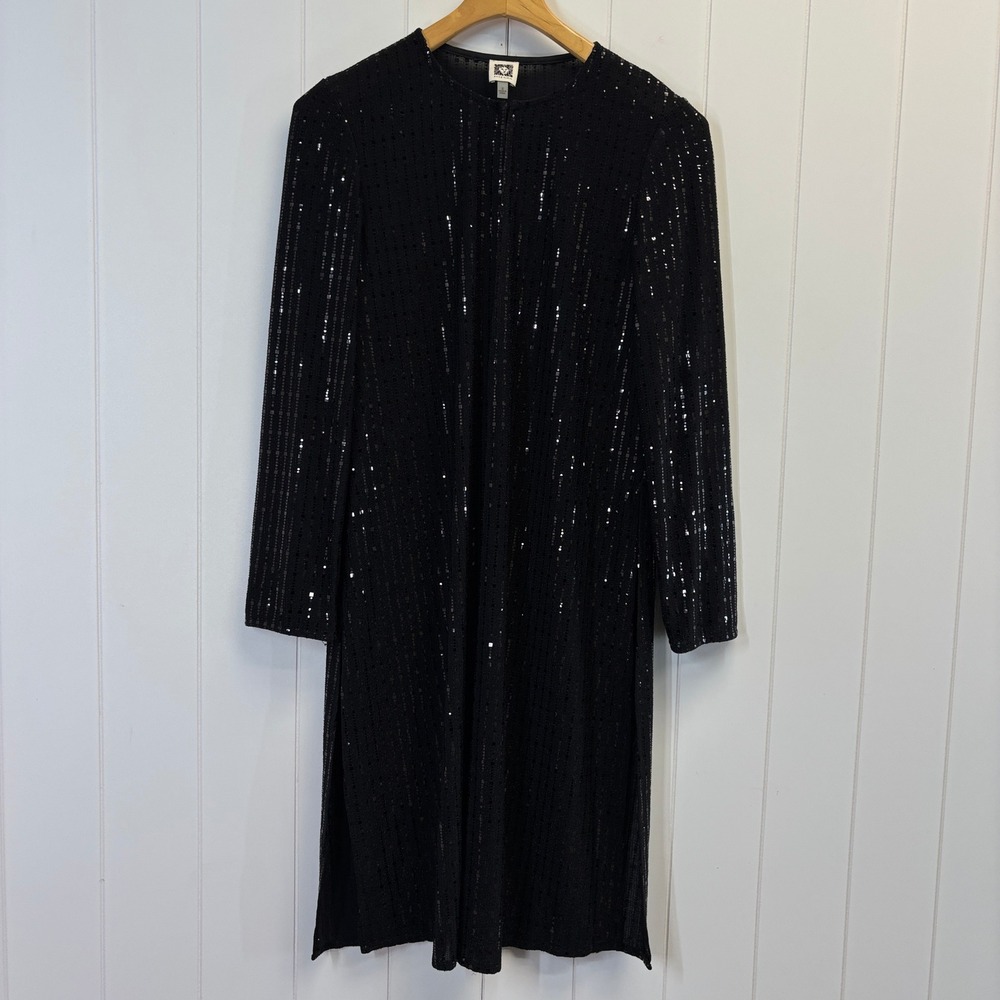 Anne Klein Cocktail Sequin Duster Cardigan Women Size 6 Glam Wedding Gala Event